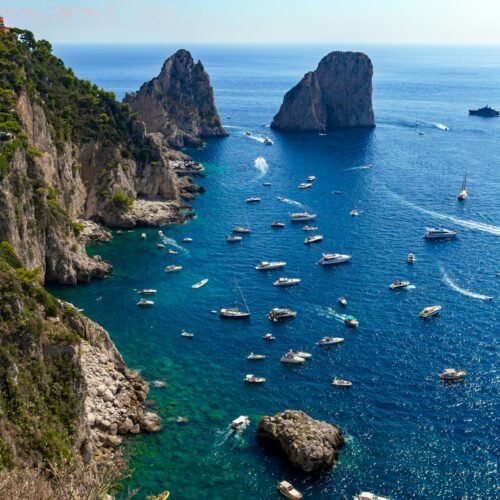 4-Day Rome & Capri Escape - Yacht anchored in Capri waters