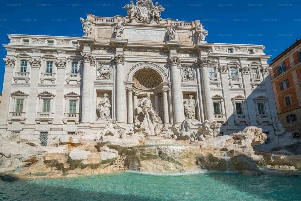 4-Day Rome City Break - The Trevi Fountain with ornate sculptures