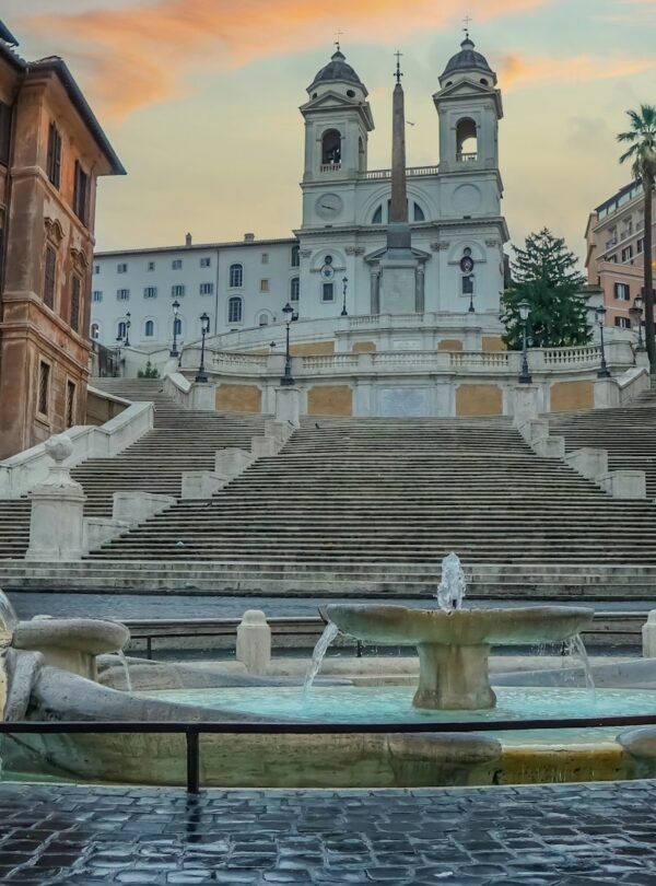 Trevi Fountain, Spanish Steps & City Center Walk - Trevi Fountain with clock tower backdrop