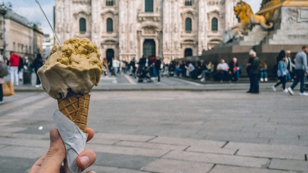 Coffee, Gelato & Sweet Treats Walk - Gelato in front of a Roman cathedral