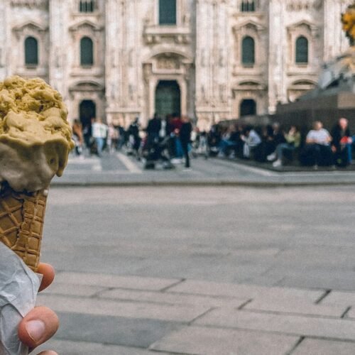 Coffee, Gelato & Sweet Treats Walk - Gelato in front of a Roman cathedral