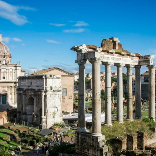 Roman Forum & Palatine Hill Guided Tour - Ancient pillar ruins in the Roman Forum